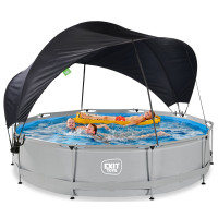 Басейн з навісом від сонця EXIT сірий 360 х 76 см